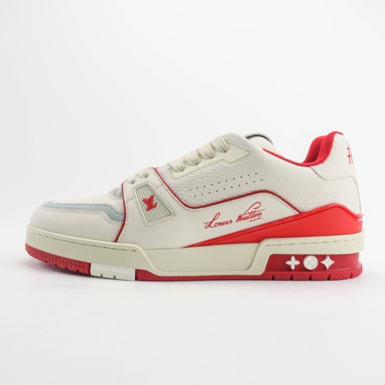 Louis Vuitton Trainer #54 Signature White Red 1ABFBE