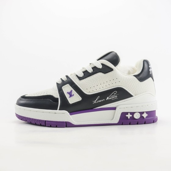 Louis Vuitton Trainer Black White Purple 1ADDYJ